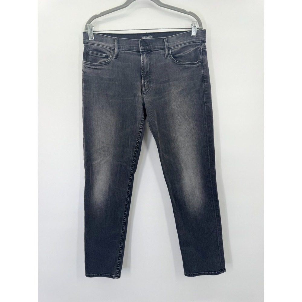 Mother The Drop Out in Rebels & Lovers Wash Jeans 30 Black Faded Mid Rise Grunge